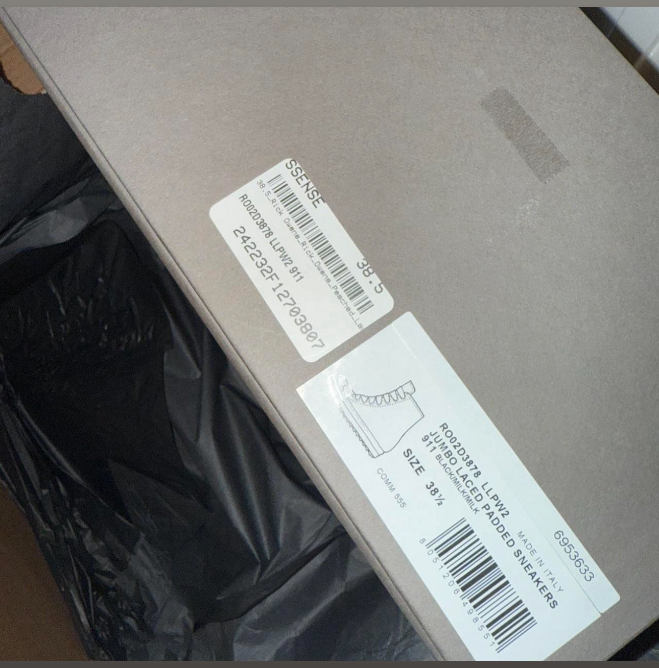 Rick Owens Black Hollywood Jumbo Lace Padded